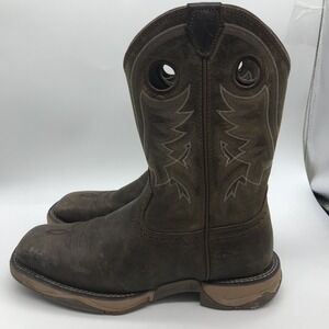 tony lama mens 10D lopez rasp brown square toe work boots